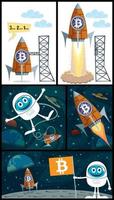 Bitcoin to the Moon vector