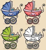 Baby Stroller Set vector