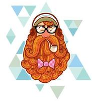 hipster en blanco vector