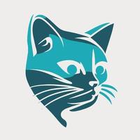 Cat Head Kitten Symbol - Gaming Cat Logo Elegant Element for Brand - Abstract Icon Symbols vector