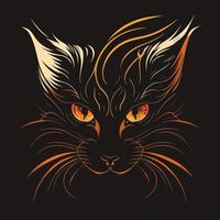 Cat Head Kitten Symbol - Gaming Cat Logo Elegant Element for Brand - Abstract Icon Symbols vector