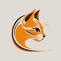 Cat Head Kitten Symbol - Gaming Cat Logo Elegant Element for Brand - Abstract Icon Symbols vector