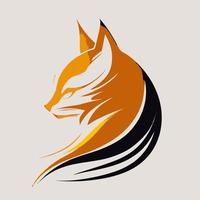 Cat Head Kitten Symbol - Gaming Cat Logo Elegant Element for Brand - Abstract Icon Symbols vector