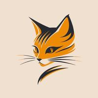 Cat Head Kitten Symbol - Gaming Cat Logo Elegant Element for Brand - Abstract Icon Symbols vector