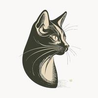 Cat Head Kitten Symbol - Gaming Cat Logo Elegant Element for Brand - Abstract Icon Symbols vector