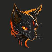 Cat Head Kitten Symbol - Gaming Cat Logo Elegant Element for Brand - Abstract Icon Symbols vector