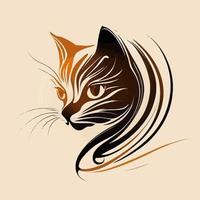 gato cabeza gatito símbolo - juego de azar gato logo elegante elemento para marca - resumen icono símbolos vector