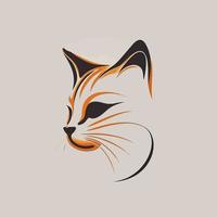 Cat Head Kitten Symbol - Gaming Cat Logo Elegant Element for Brand - Abstract Icon Symbols vector