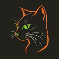 Cat Head Kitten Symbol - Gaming Cat Logo Elegant Element for Brand - Abstract Icon Symbols vector