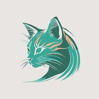 Cat Head Kitten Symbol - Gaming Cat Logo Elegant Element for Brand - Abstract Icon Symbols vector