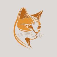 Cat Head Kitten Symbol - Gaming Cat Logo Elegant Element for Brand - Abstract Icon Symbols vector