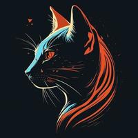 gato cabeza gatito símbolo - juego de azar gato logo elegante elemento para marca - resumen icono símbolos vector