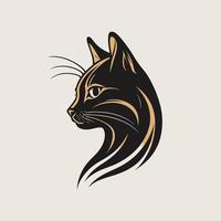 gato cabeza gatito símbolo - juego de azar gato logo elegante elemento para marca - resumen icono símbolos vector