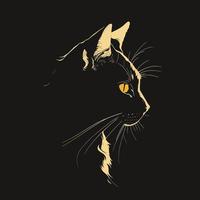 Cat Head Kitten Symbol - Gaming Cat Logo Elegant Element for Brand - Abstract Icon Symbols vector