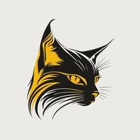 Cat Head Kitten Symbol - Gaming Cat Logo Elegant Element for Brand - Abstract Icon Symbols vector