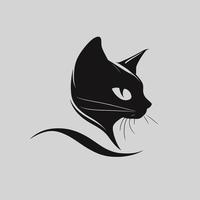 Cat Head Kitten Symbol - Gaming Cat Logo Elegant Element for Brand - Abstract Icon Symbols vector
