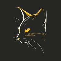 Cat Head Kitten Symbol - Gaming Cat Logo Elegant Element for Brand - Abstract Icon Symbols vector