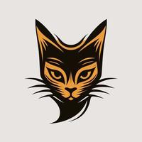 Cat Head Kitten Symbol - Gaming Cat Logo Elegant Element for Brand - Abstract Icon Symbols vector