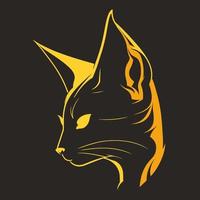 Cat Head Kitten Symbol - Gaming Cat Logo Elegant Element for Brand - Abstract Icon Symbols vector