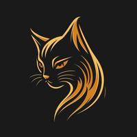 Cat Head Kitten Symbol - Gaming Cat Logo Elegant Element for Brand - Abstract Icon Symbols vector