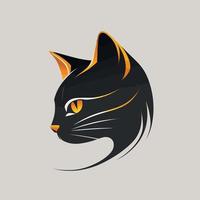 Cat Head Kitten Symbol - Gaming Cat Logo Elegant Element for Brand - Abstract Icon Symbols vector