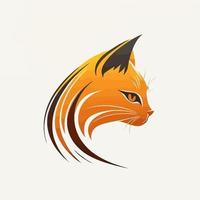 Cat Head Kitten Symbol - Gaming Cat Logo Elegant Element for Brand - Abstract Icon Symbols vector
