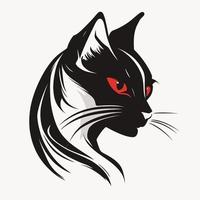 Cat Head Kitten Symbol - Gaming Cat Logo Elegant Element for Brand - Abstract Icon Symbols vector