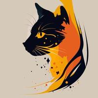 Cat Head Kitten Symbol - Gaming Cat Logo Elegant Element for Brand - Abstract Icon Symbols vector