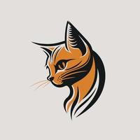 Cat Head Kitten Symbol - Gaming Cat Logo Elegant Element for Brand - Abstract Icon Symbols vector