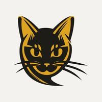 Cat Head Kitten Symbol - Gaming Cat Logo Elegant Element for Brand - Abstract Icon Symbols vector