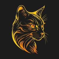 gato cabeza gatito símbolo - juego de azar gato logo elegante elemento para marca - resumen icono símbolos vector