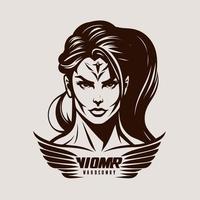 Woman head logo - women hair and face design symbol element - icon for mother - feminism and women day on march 8 vector