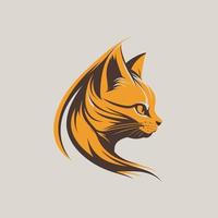 Cat Head Kitten Symbol - Gaming Cat Logo Elegant Element for Brand - Abstract Icon Symbols vector