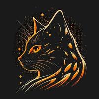 Cat Head Kitten Symbol - Gaming Cat Logo Elegant Element for Brand - Abstract Icon Symbols vector