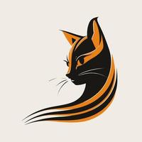 gato cabeza gatito símbolo - juego de azar gato logo elegante elemento para marca - resumen icono símbolos vector