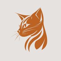 Cat Head Kitten Symbol - Gaming Cat Logo Elegant Element for Brand - Abstract Icon Symbols vector