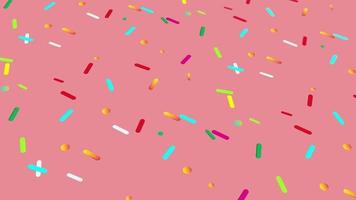 An abstract pattern animated with geometric elements in the form of ice cream flakes. pink gradient background video