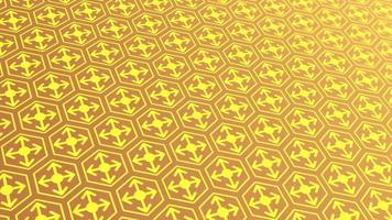 animated abstract pattern with geometric elements in yellow-orange tones gradient background video