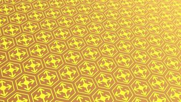 animado abstrato padronizar com geométrico elementos dentro amarelo alaranjado tons gradiente fundo video