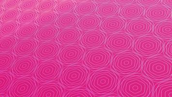 Animated abstract pattern with geometric elements in the shape of a rose. pink gradient background