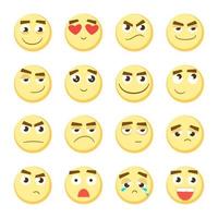 Emoticon set. Collection of Emoji. 3d emoticons. Smiley face icons isolated on white background. Vector