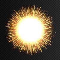 Transparent light flare firework effect. Isolated sparks for insert your design. Vector illustration EPS 10