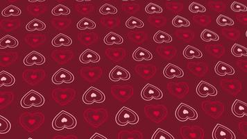 geanimeerd abstract patroon met hart vormig meetkundig elementen. rood helling achtergrond video