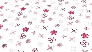 Animated abstract pattern with geometric elements in the form of flowers in red tones gradient background video
