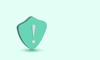 illustration realistic cute shield protection checkmark 3d icon creative isolated on background vector