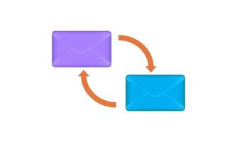 illustration realistic mail envelopes online correspondence incoming outgoing 3d creative isolated on background vector