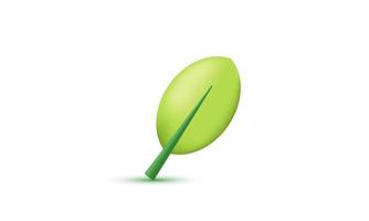 illustration vector realistic green line leaf icon 3d creative isolated on background