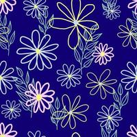 seamless pattern cute childish. seamless pattern with flowers. For fashion fabrics, baby clothes, t-shirts, cards, templates and scrapbooking. Children's drawing style. spring pattern. blue color. vector