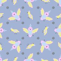 seamless pattern cute childish. seamless background with birds. For fashion fabrics, children's clothing. bright color chicks. spring pattern. vector