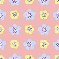 seamless pattern cute childish. seamless pattern with flowers. For fashion fabrics, baby clothes, t-shirts, cards, templates and scrapbooking. neutral color pattern. spring pattern. vector